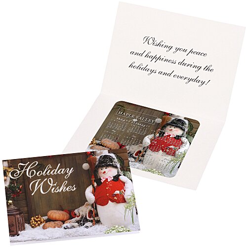 Greeting Card with Magnetic Calendar - Snowman Main Image