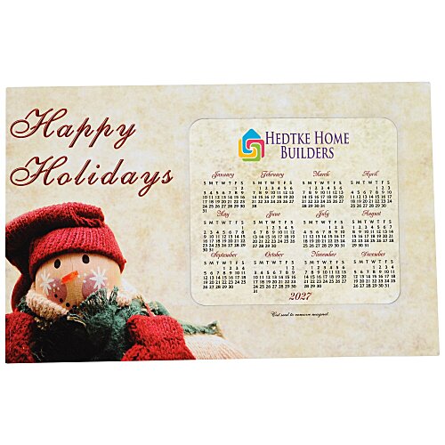 Greeting Card with Magnetic Calendar - Snowman Main Image