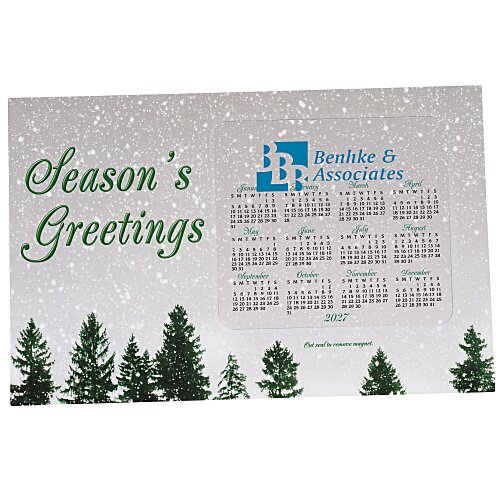 Greeting Card with Magnetic Calendar - Snowfall Main Image