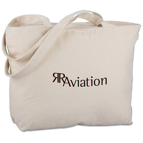 Signature Cotton 12 oz. Zippered Tote - 24 hr Main Image