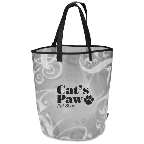 Laminated Polypropylene Basket Tote - Swirl - 24 hr Main Image