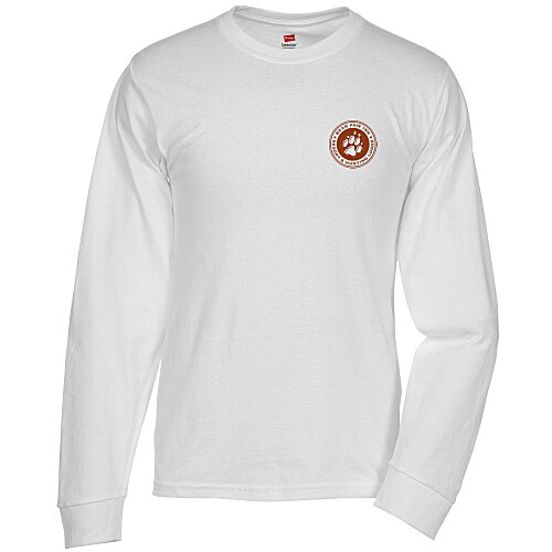 Hanes Essential-T LS T-Shirt - Men's - Screen - White Main Image