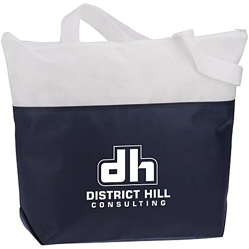 Polypropylene Two-Tone Zip Tote Main Image