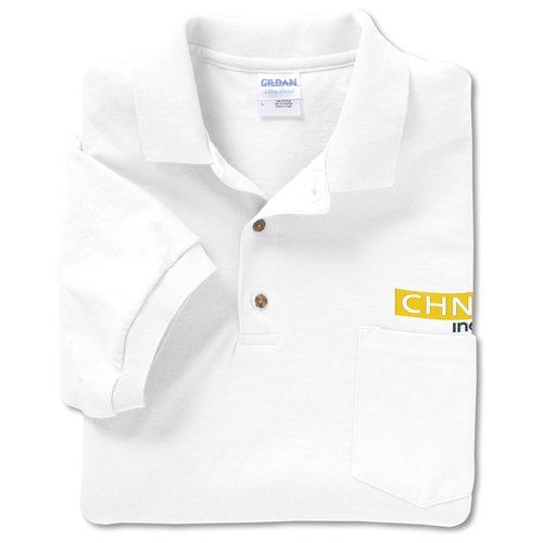 Gildan 5.6 oz. DryBlend 50/50 Jersey Pocket Polo - White Main Image