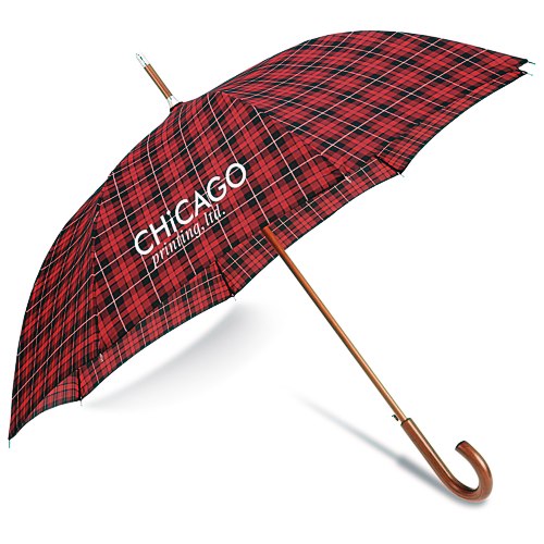 totes Automatic Stick Umbrella - Plaid Main Image