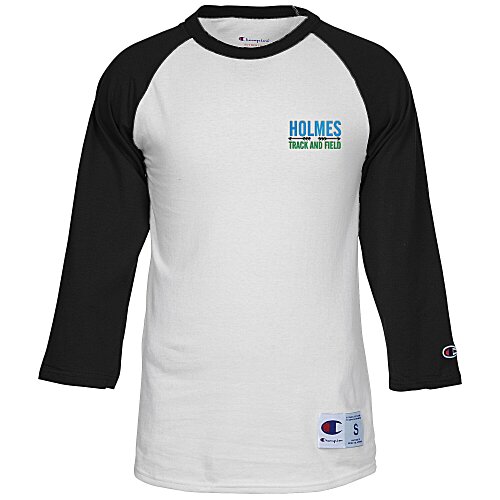 Champion Tagless Raglan Baseball Tee - Embroidered Main Image