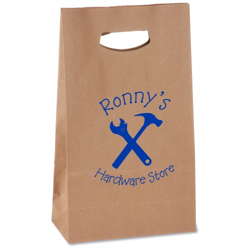 Die Cut Handle Kraft Paper Bag - 11" x 7" Main Image
