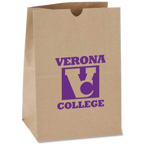 Kraft Paper Grocery Bag - 13" x 9" Main Image