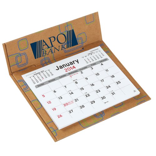 V Natural 3 Month Jumbo Pop-up Calendar - Geo Print Main Image
