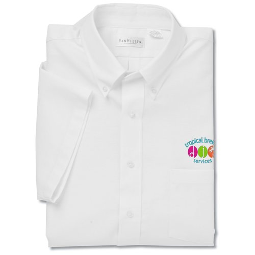 Van Heusen SS Wrinkle-Free Oxford - Men's - White Main Image