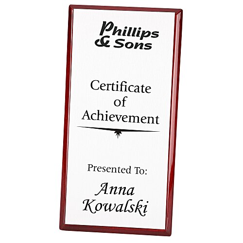 Rosewood Finished Plaque with Aluminum Plate - 12" Main Image