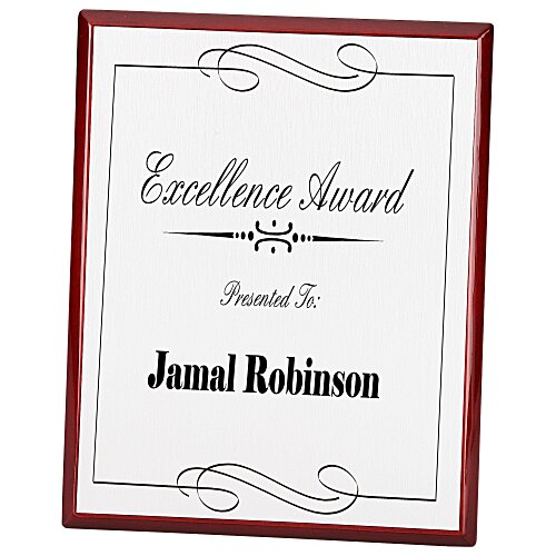 Rosewood Finished Plaque with Aluminum Plate - 10" Main Image