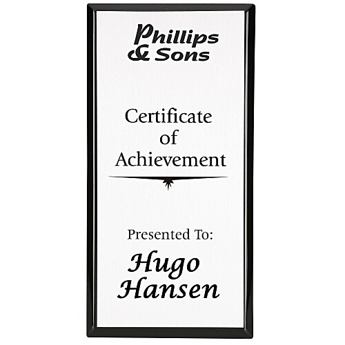 Black Finished Plaque with Aluminum Plate - 12" Main Image
