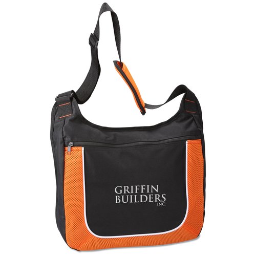 Mesh Accent Zipper Shoulder Bag Main Image