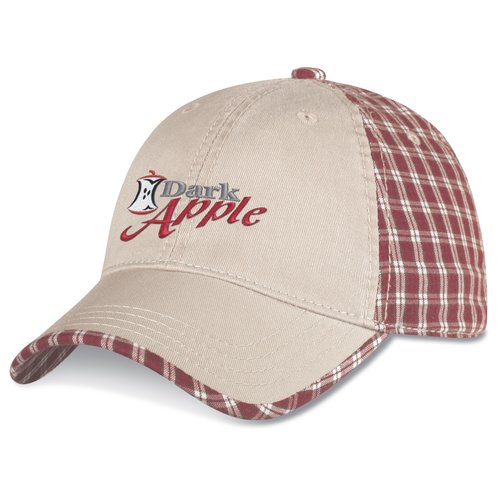 Six Panel Plaid Cap - Embroidered - Closeout Main Image