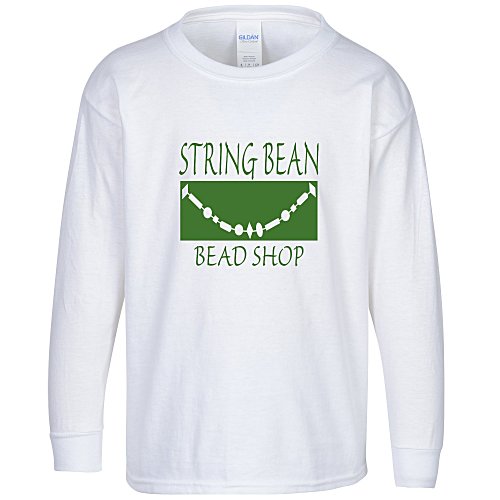 Gildan 6 oz. Ultra Cotton LS T-Shirt - Youth - White Main Image
