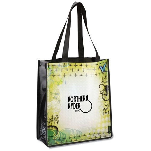 Laminated Polypropylene Vintage Collage Tote Main Image