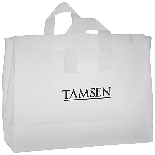 Soft-Loop Frosted Clear Shopper - 12" x 16" Main Image