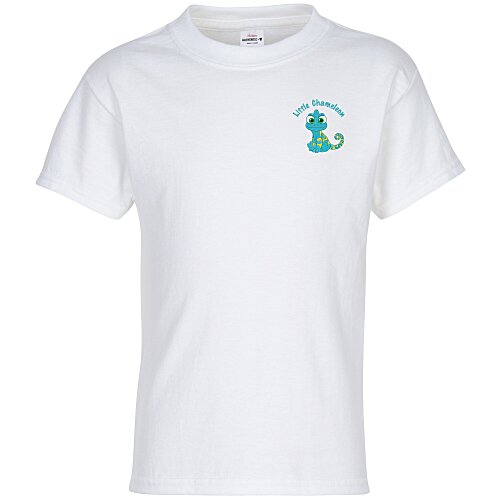 Hanes Authentic T-Shirt - Youth - Embroidered - White Main Image
