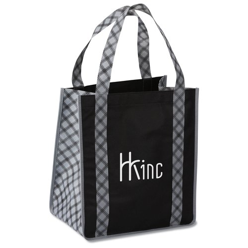 Grande Printed Shopping Tote - 14" x 12-1/2" - Plaid Main Image