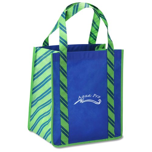 Grande Printed Shopping Tote - 14" x 12-1/2" - Stripes Main Image