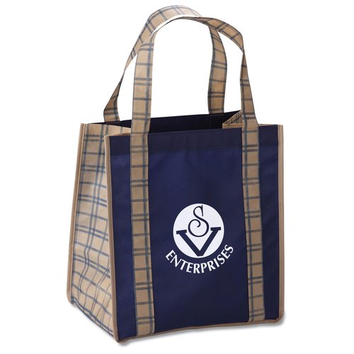 Grande Printed Shopping Tote - 14" x 12-1/2" - Tartan Main Image