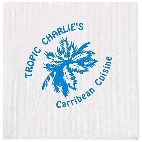 Beverage Napkin - 1-ply - White - Linen Embossed Main Image
