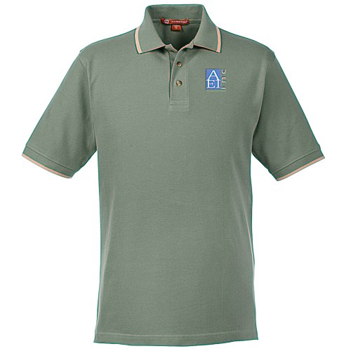 Harriton 6 oz. Pique Polo with Tipping Main Image