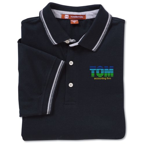 Harriton 5.9 oz. Cotton Jersey Polo w/Tipping - Men's Main Image