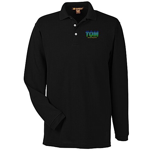 Harriton 5.6 oz. Easy Blend Long Sleeve Polo Main Image