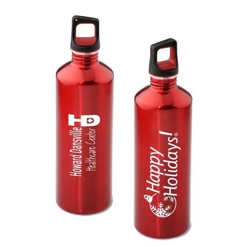 h2go Stainless Bottle - 24 oz. - Happy Holidays - Color Main Image