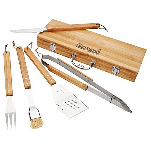 5-Piece Bamboo BBQ Set Main Image