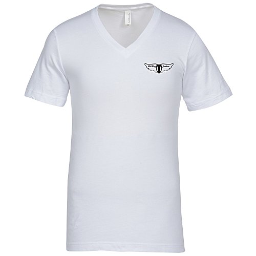 Bella+Canvas V-Neck T-Shirt - Men's - White - Screen Main Image