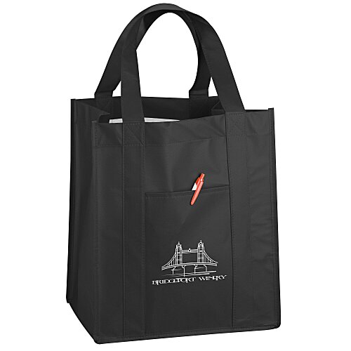 Matte Laminated Front Pocket Shopper Tote Main Image