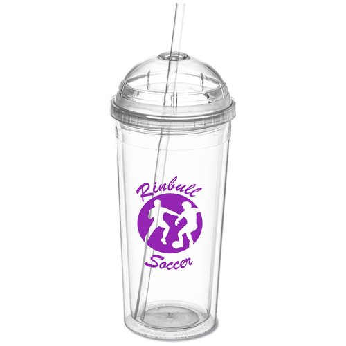 Arch Acrylic Tumbler w/Straw - Clear - 24 oz. Main Image