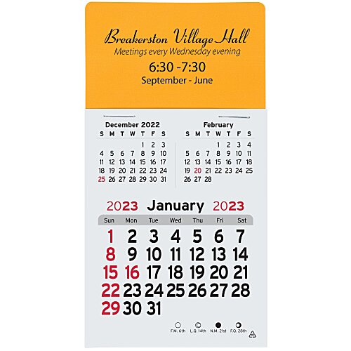 Peel-N-Stick Calendar - Rectangle - 3 Month Main Image