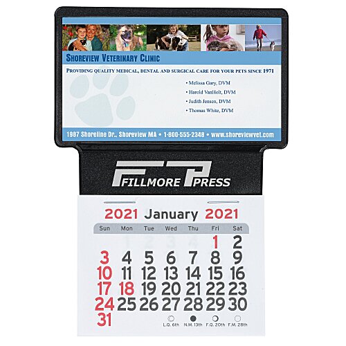 Peel-n-Stick Calendar - Business Card Holder Main Image