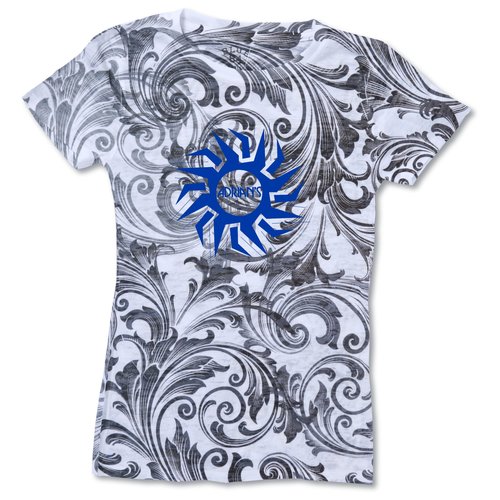 Blue 84 Juniors' Burnout Sublimated Tee - Black Paisley Main Image