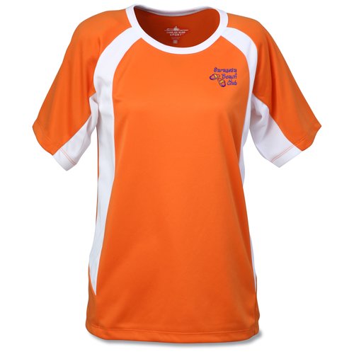 Anti-Microbial Color Block Wicking Tee - Ladies' - Emb Main Image