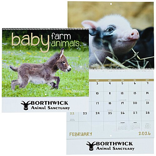 Baby Farm Animals Calendar - Spiral Main Image