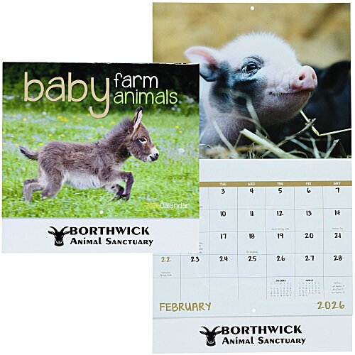 Baby Farm Animals Calendar - Stapled Main Image