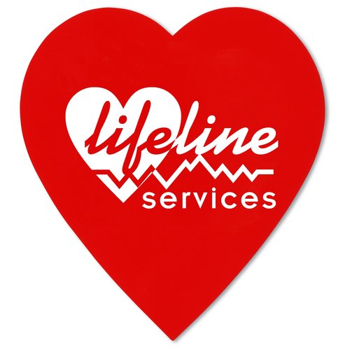 Value Decal - Heart - 2-3/4" x 3" - Static on Back - White Main Image
