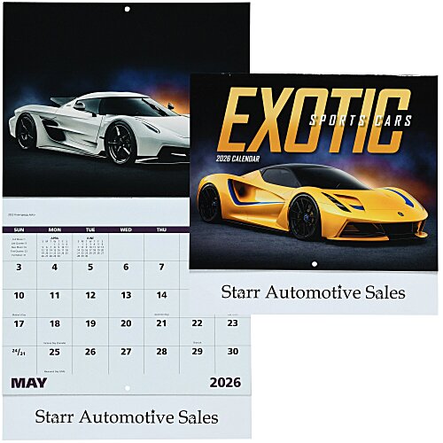 Exotic Sports Cars Calendar - Stapled Main Image