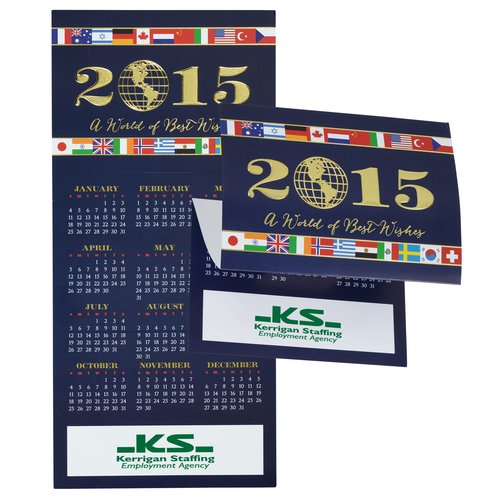 World of Best Wishes Calendar Greeting Card Main Image