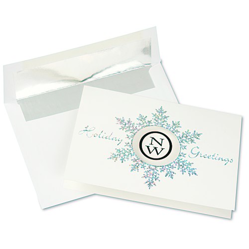 Die-Cut Prismatic Snowflake Greeting Card Main Image