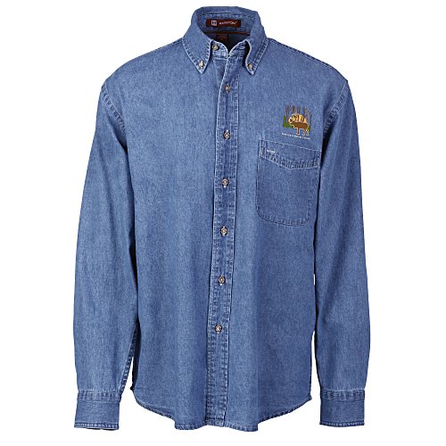 Washed Denim Long Sleeve Shirt - Men's Main Image
