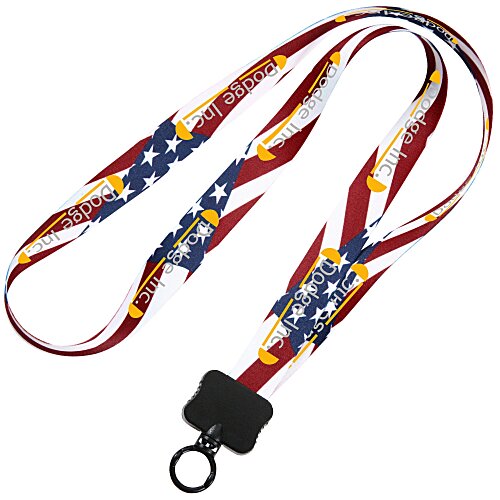 Dye-Sublimated Lanyard - 3/4" - USA Flag Main Image