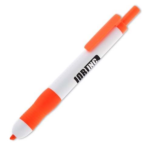 Rubber Grip Highlighter - White Barrel - Closeout Main Image