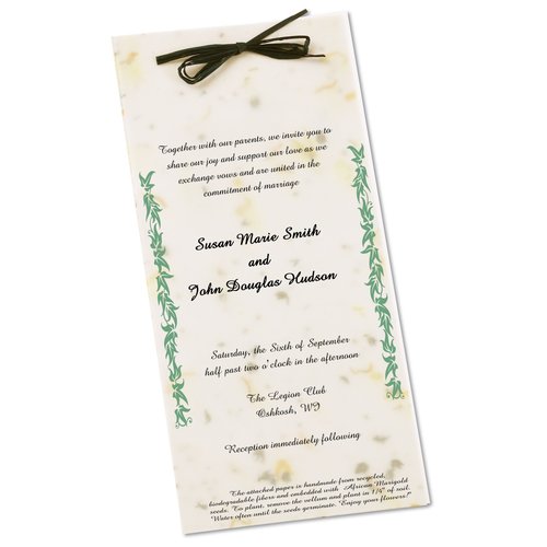 Seeded Invitation/Program - 9" x 4" - Basil Main Image