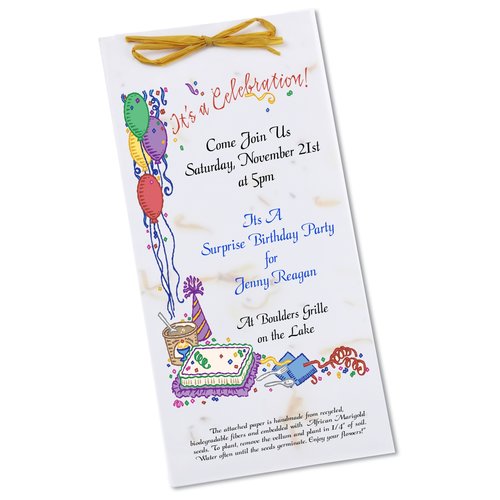 Seeded Invitation/Program - 9" x 4" - Daisy Main Image